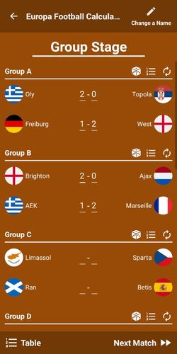 Europa Football Calculator 23 スクリーンショット 1