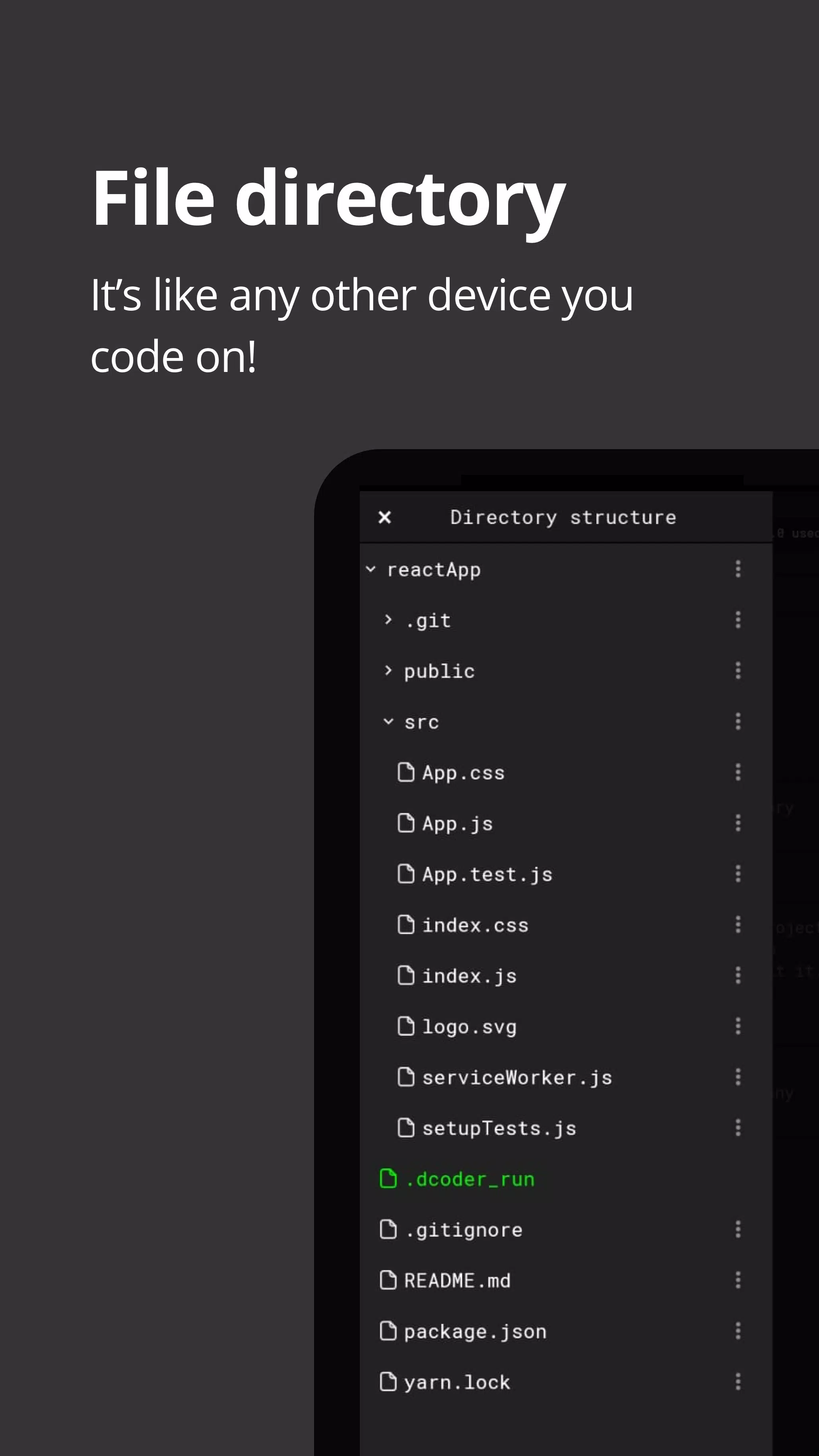 Dcoder, Compiler IDE :Code & P Zrzut ekranu 1