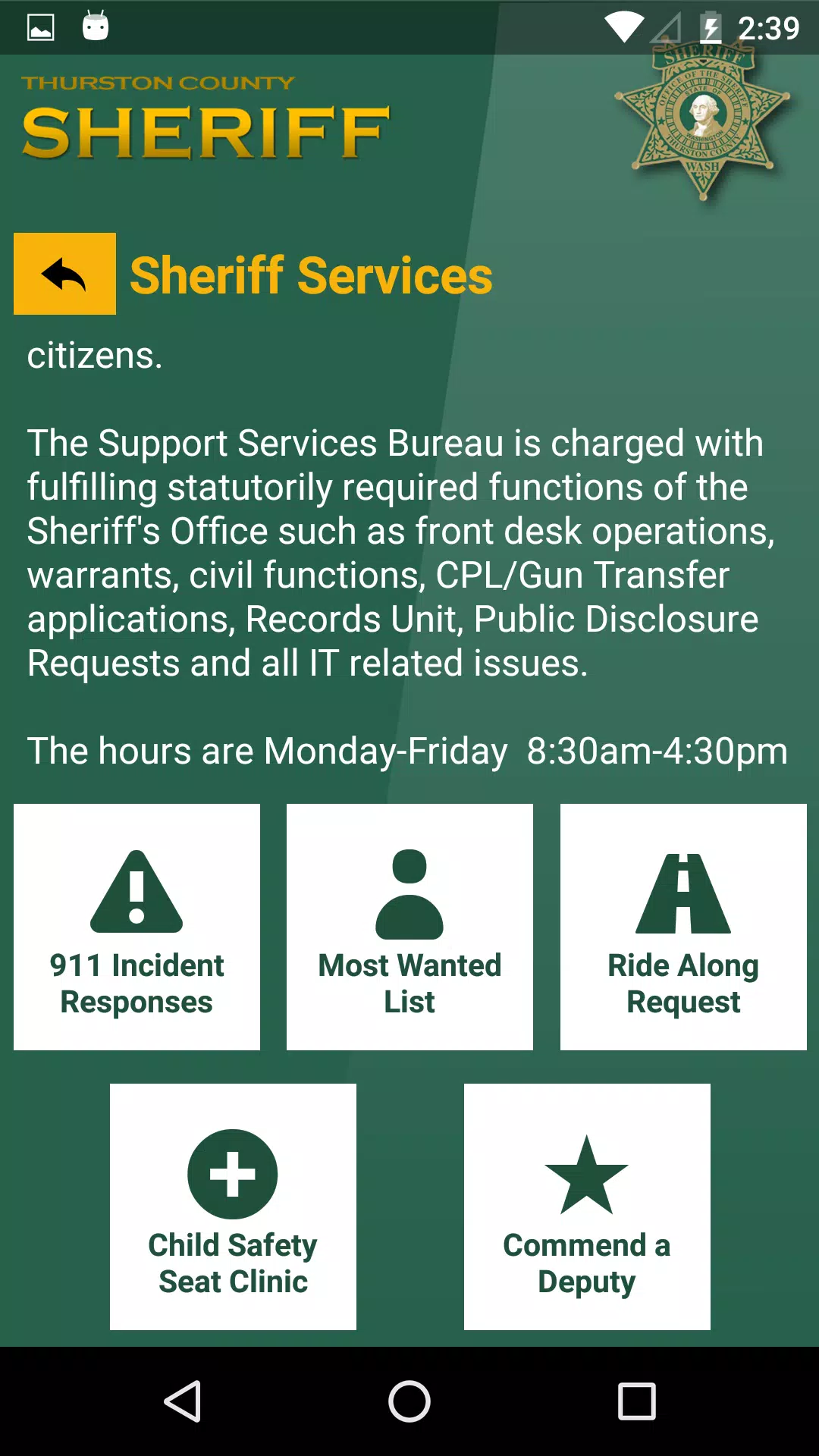 Thurston County Sheriff Captura de tela 2