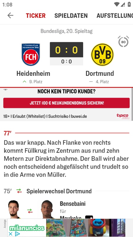 kicker Fußball News Ảnh chụp màn hình 1