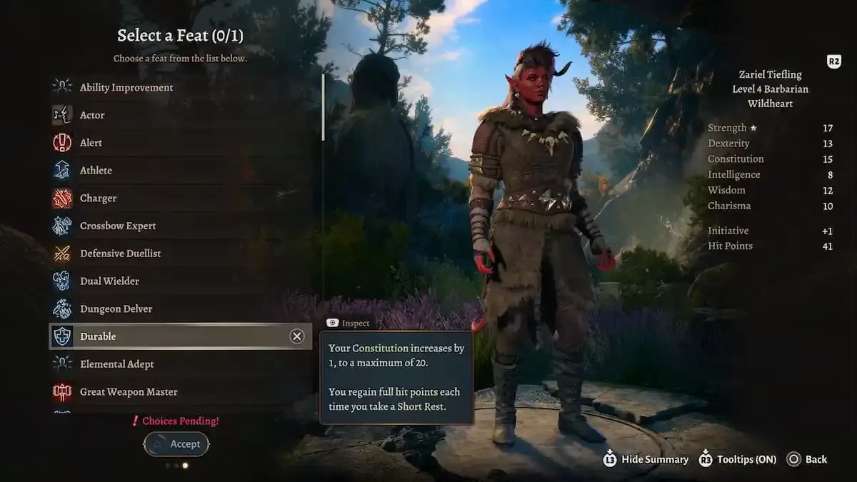 Obraz pokazujący bułkę barbarzyńcę i trwały wyczyn w Baldur's Gate 3 (BG3), w ramach artykułu o najlepszych wynikach do wyboru dla klasy.