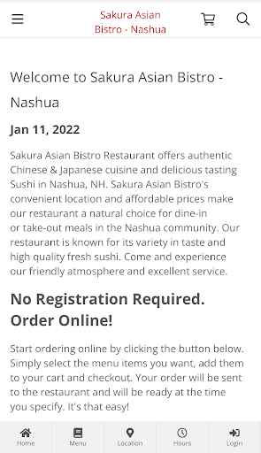 Sakura Asian Bistro - Nashua Captura de tela 0