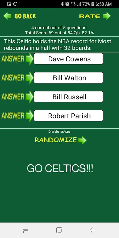 Trivia & Schedule Celtics fans Schermafbeelding 1
