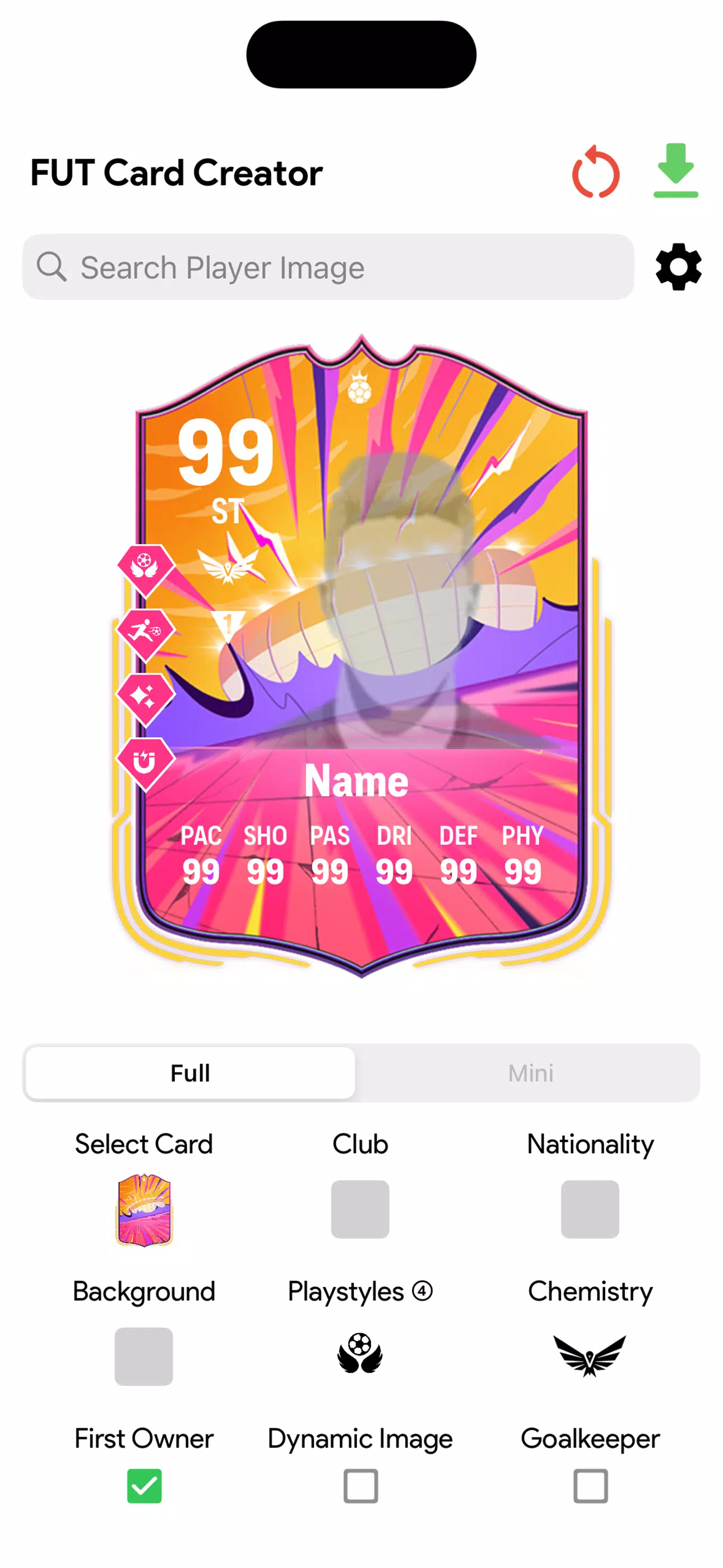FC Card Creator 25 Captura de pantalla 0