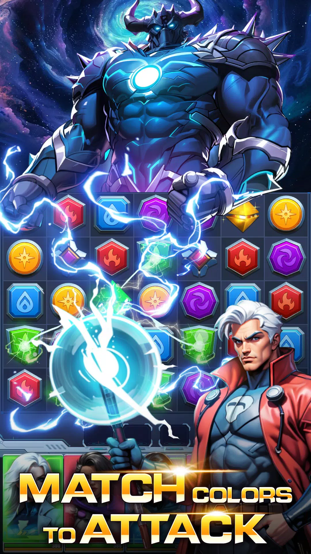 Superhero & Puzzles Match3 RPG Ảnh chụp màn hình 0