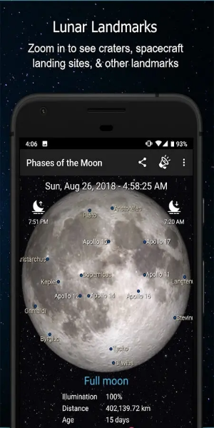 <p>Phases of the Moon Pro berfungsi sebagai jam cakerawala yang pintar, membolehkan pengguna memantau perubahan cahaya bulan dan cahaya matahari. Mengintegrasikan kalendar tarikh dan masa semula jadi, apl itu menyediakan paparan masa dan ruang yang komprehensif, membolehkan pengguna menjejaki perubahan bulan setiap jam, harian dan bulanan. Pengguna juga boleh melihat perubahan cahaya matahari sepanjang hari dan merentas musim, mewujudkan pengalaman astronomi holistik yang meningkatkan perspektif akademik mereka tentang masa dan ruang.</p>
<p><img src=