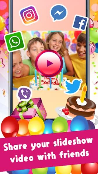 Happy Birthday Video Maker With Music And Photos Captura de tela 1