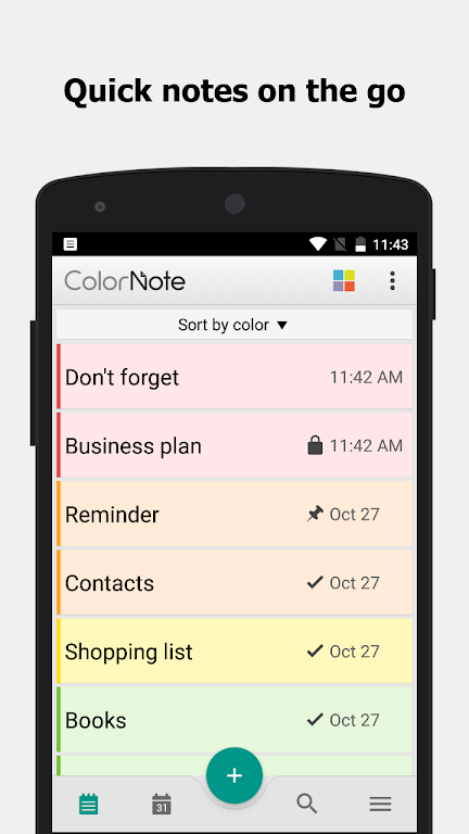 ColorNote Bloc-notes notes Capture d'écran 0