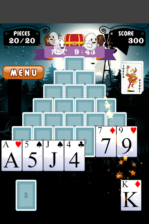 Pyramid Solitaire on Halloween ภาพหน้าจอ 3