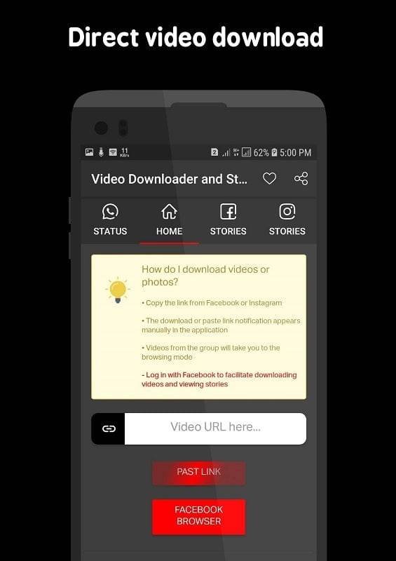 Video Downloader and Stories Скриншот 1