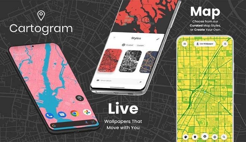 Cartogram - Live Map Wallpaper 스크린샷 0