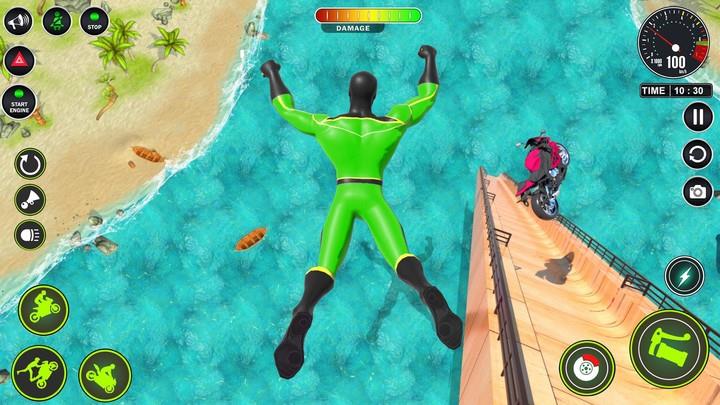 Superhero Bike Mega Ramp Games Schermafbeelding 3