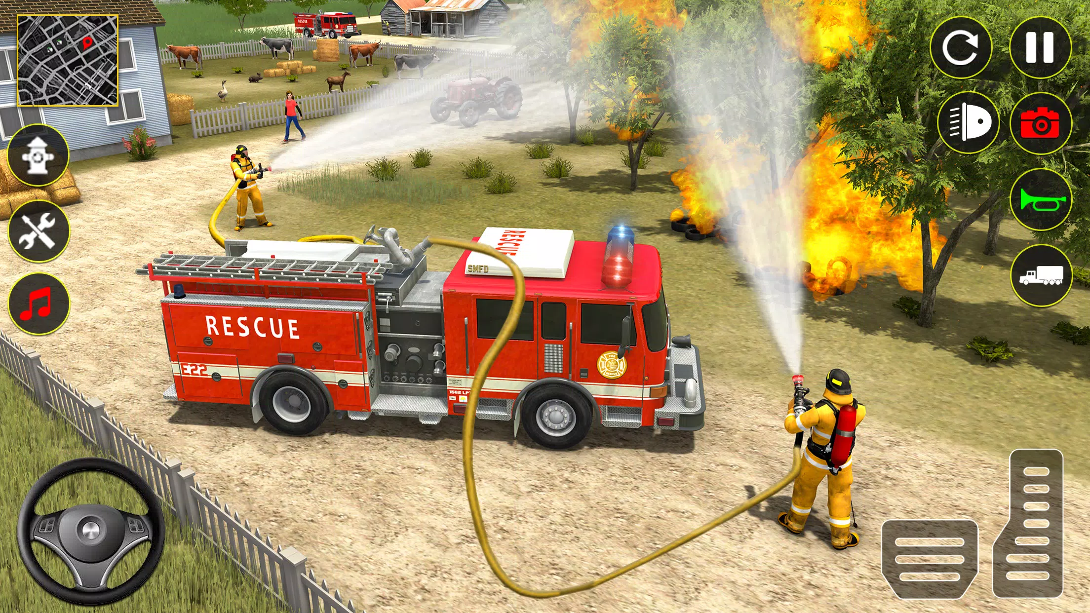 Fire Truck Rescue Sim Games 3d Captura de tela 1