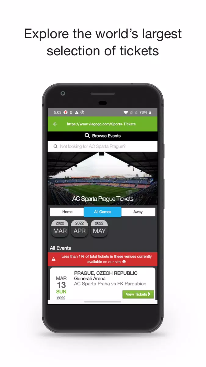 viagogo Tickets Screenshot 1