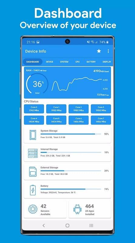 Device Info: System & CPU Info Ekran Görüntüsü 2