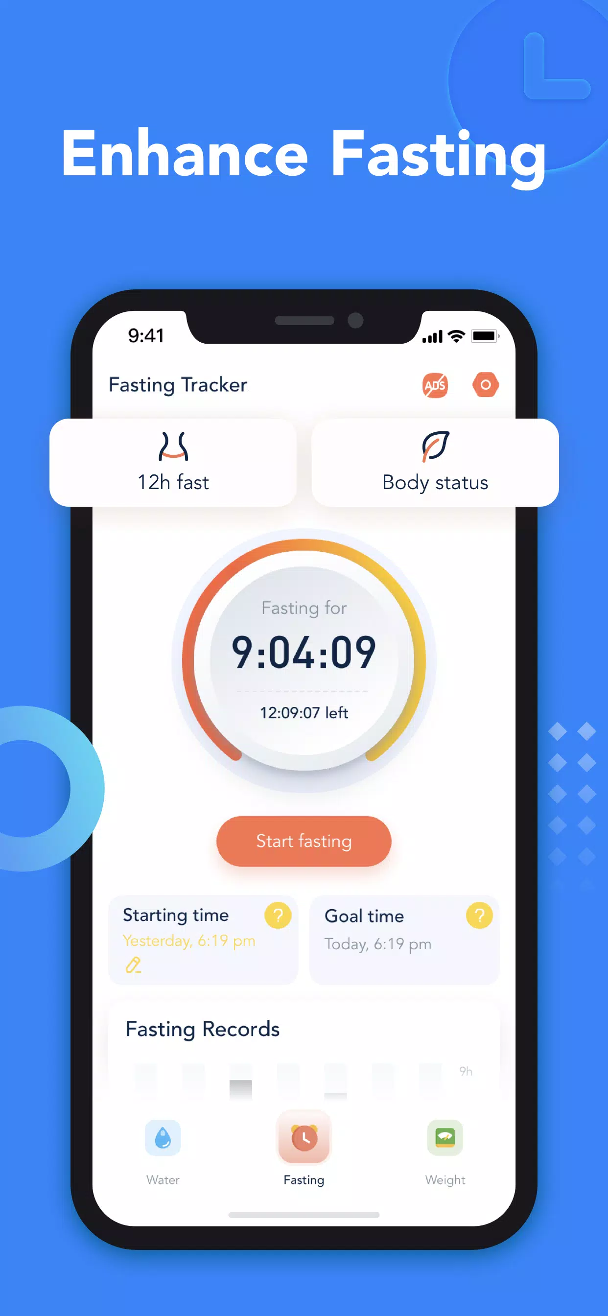 Drink Water & Fasting Tracker Schermafbeelding 1