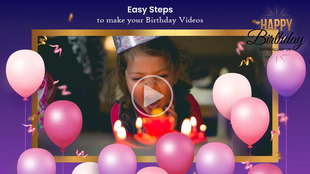 Make Birthday Video With Music Ảnh chụp màn hình 0