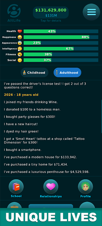 AltLife - Life Simulator Captura de pantalla 0