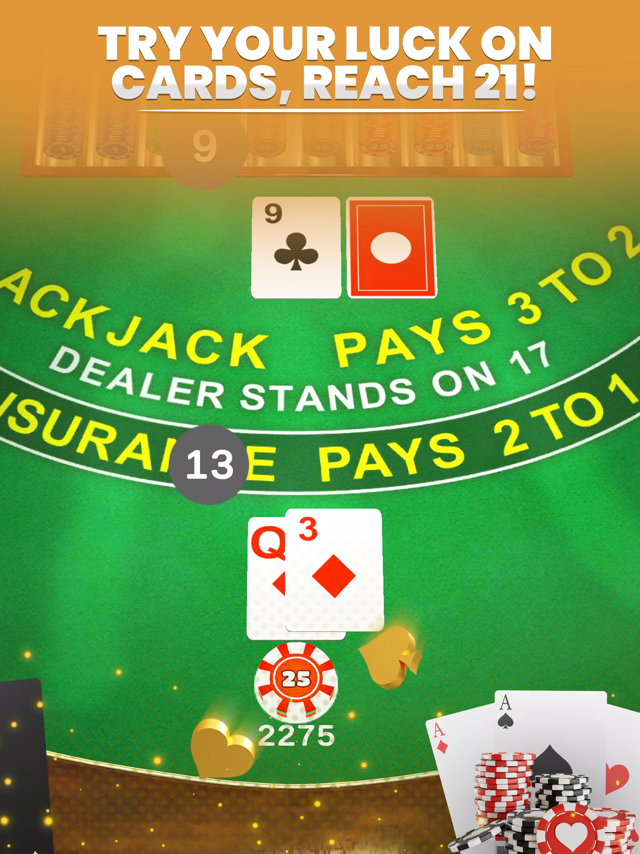 Mega Blackjack - 3D Casino MOD Ảnh chụp màn hình 0