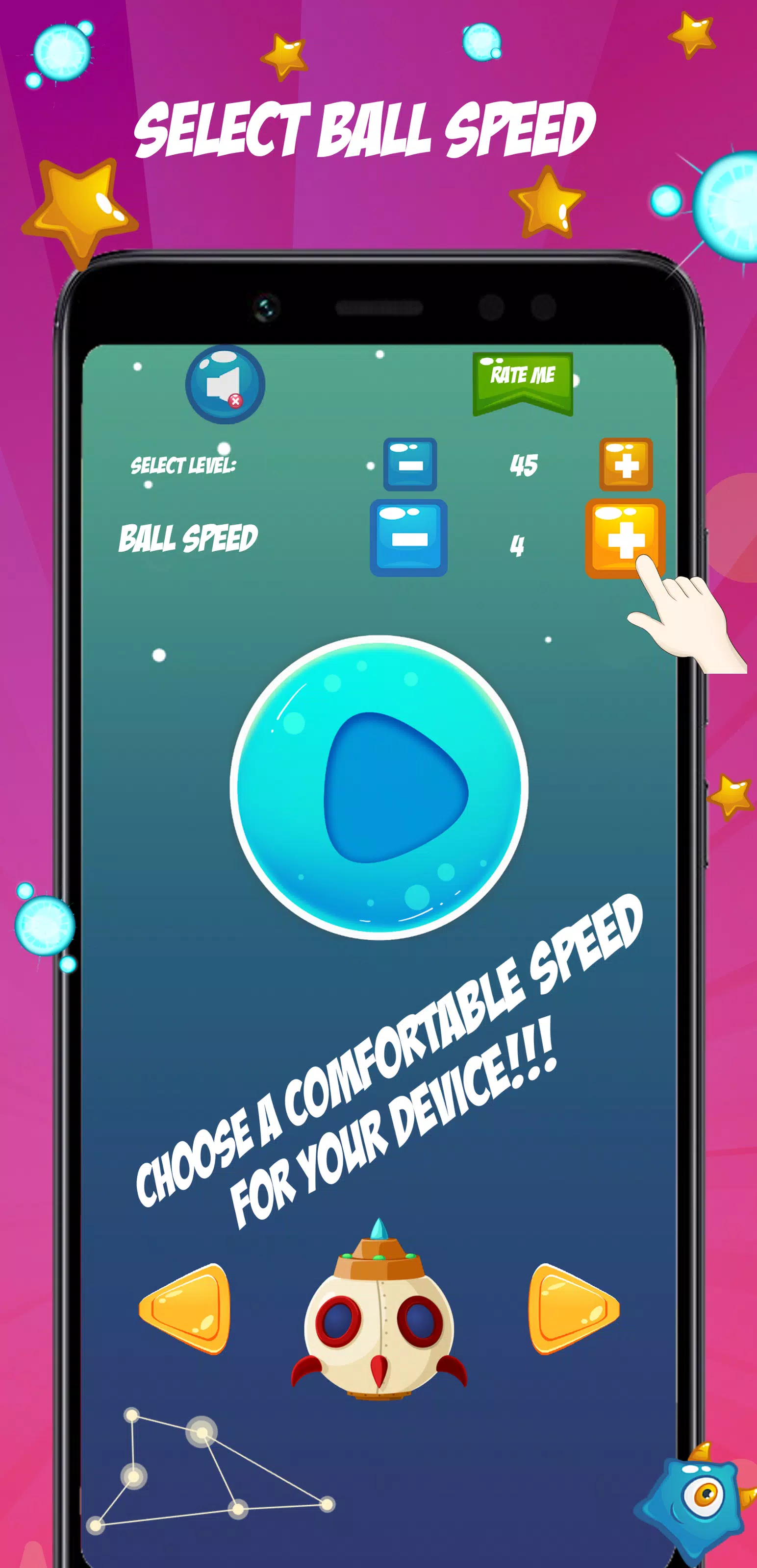 Cosmo Paddle Ball Game Ảnh chụp màn hình 3