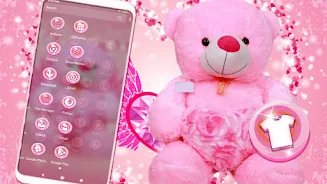 Pink Teddy Bear Theme ဖန်သားပြင်ဓာတ်ပုံ 2