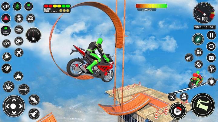 Superhero Bike Mega Ramp Games Schermafbeelding 2