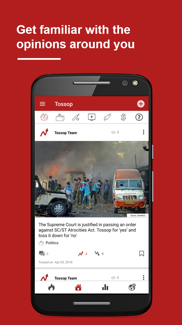 Tossop – Opinion Sharing & Learning App Zrzut ekranu 1