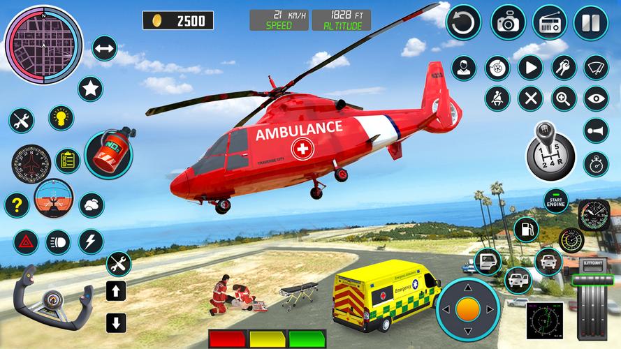 Heli Ambulance Simulator Game ဖန်သားပြင်ဓာတ်ပုံ 1