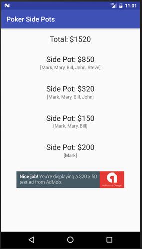 Poker Side Pots Скриншот 1