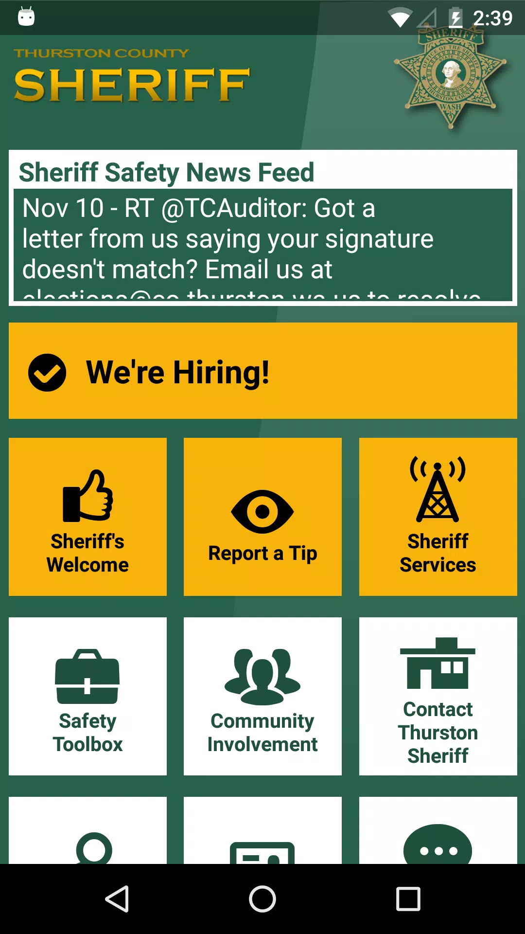 Thurston County Sheriff Captura de tela 0