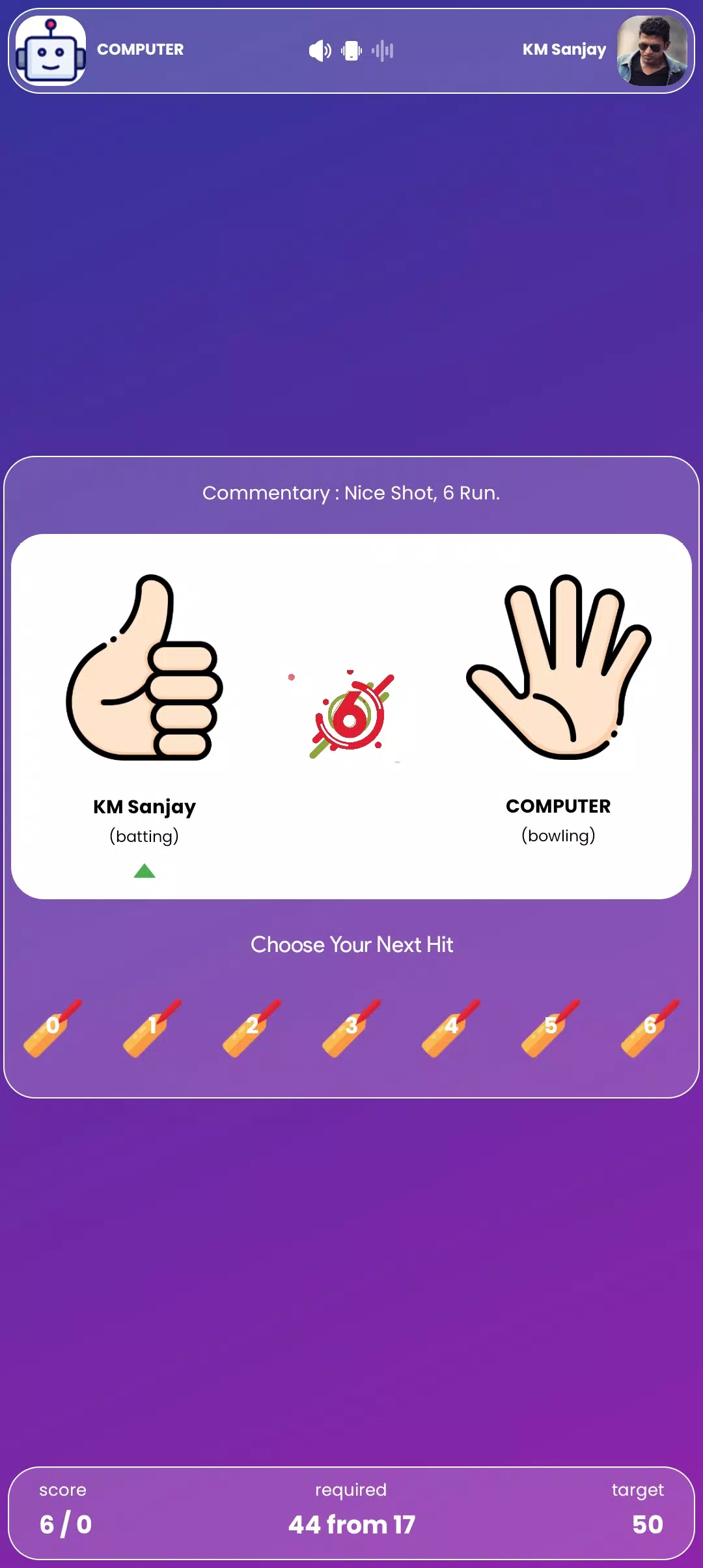 Hand Cricket Ảnh chụp màn hình 1