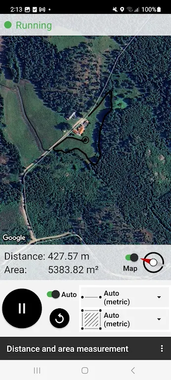 Distance and area measurement Schermafbeelding 2