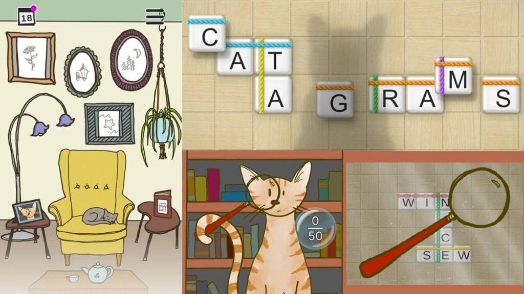 Gatos desencadeiam aventura de jogo de palavras em 'Catagramas' para Android