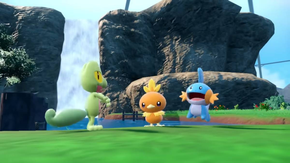 Gen 3 starters Treecko, Torchic, and Mudkip in Pokémon Scarlet & Violet