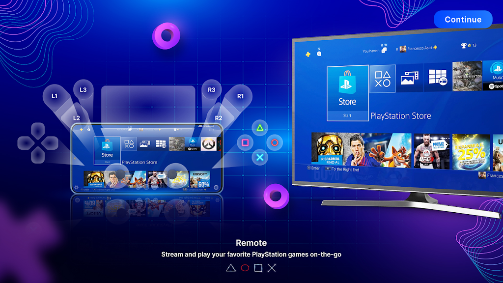 Schermata Remote Play for PS Controller 2