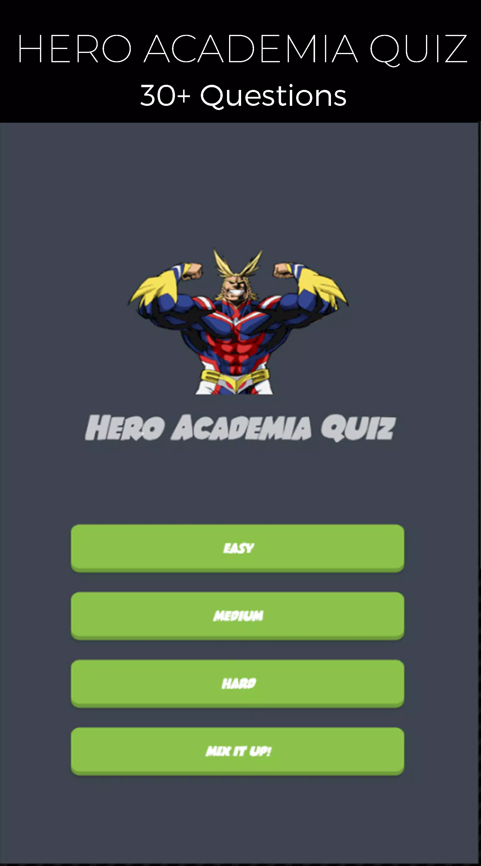 Quiz Game for Hero Academia应用截图第0张