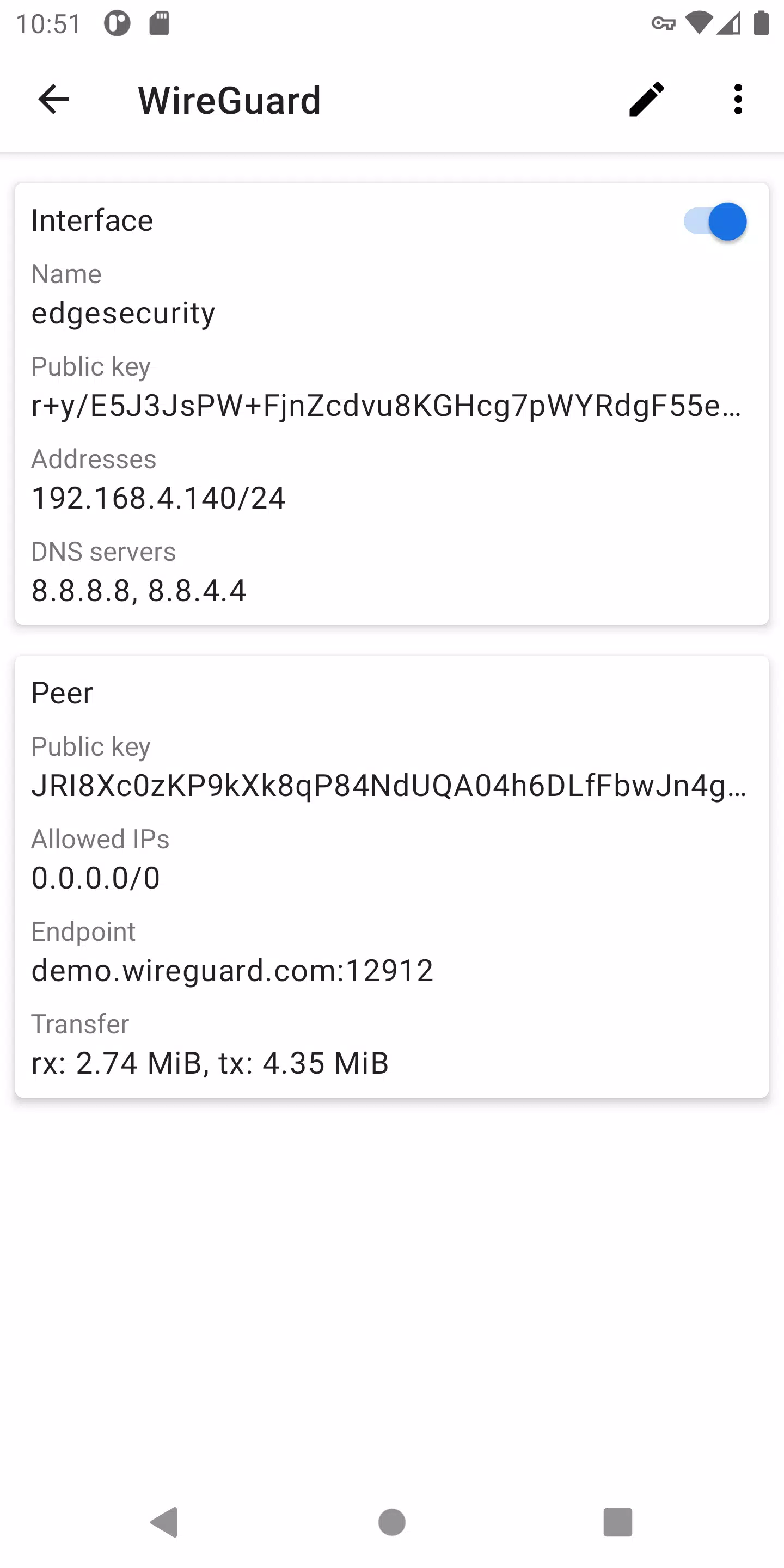 WireGuard スクリーンショット 1