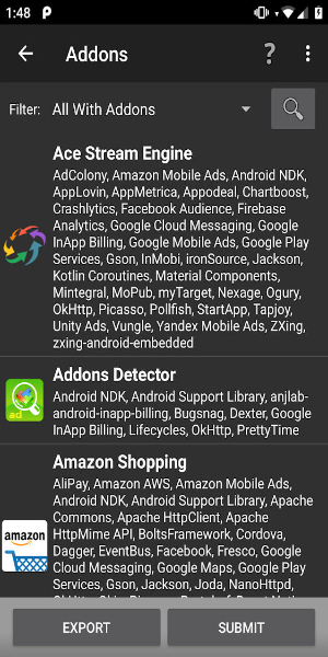 Addons Detector Скриншот 1