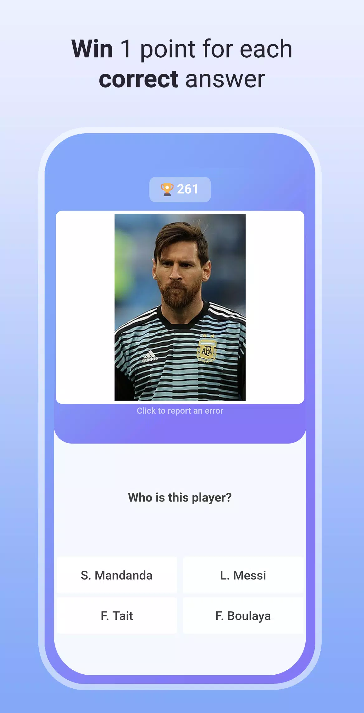 Quiz Soccer - Guess the name Screenshot 1