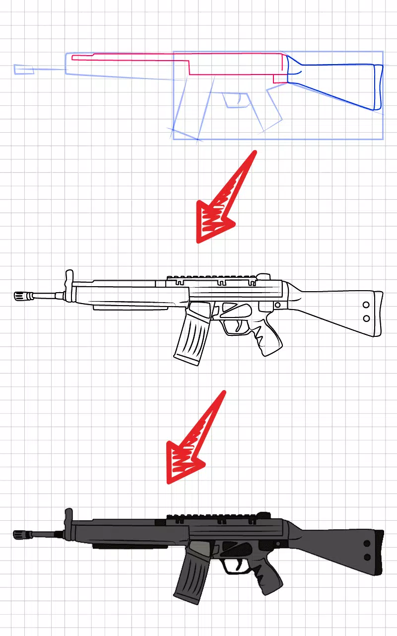 Schermata How to draw weapons step by st 2