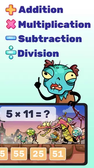 Math games: Zombie Invasion Schermafbeelding 2