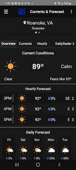 WSLS 10 Roanoke Weather Tangkapan skrin 1