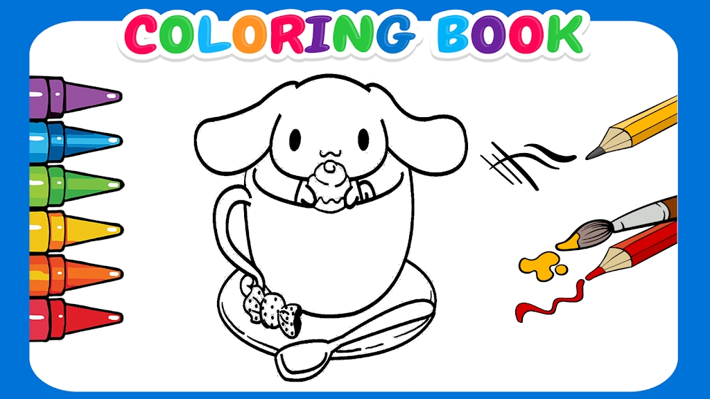 Cute Cinnamoroll coloring book Captura de pantalla 0