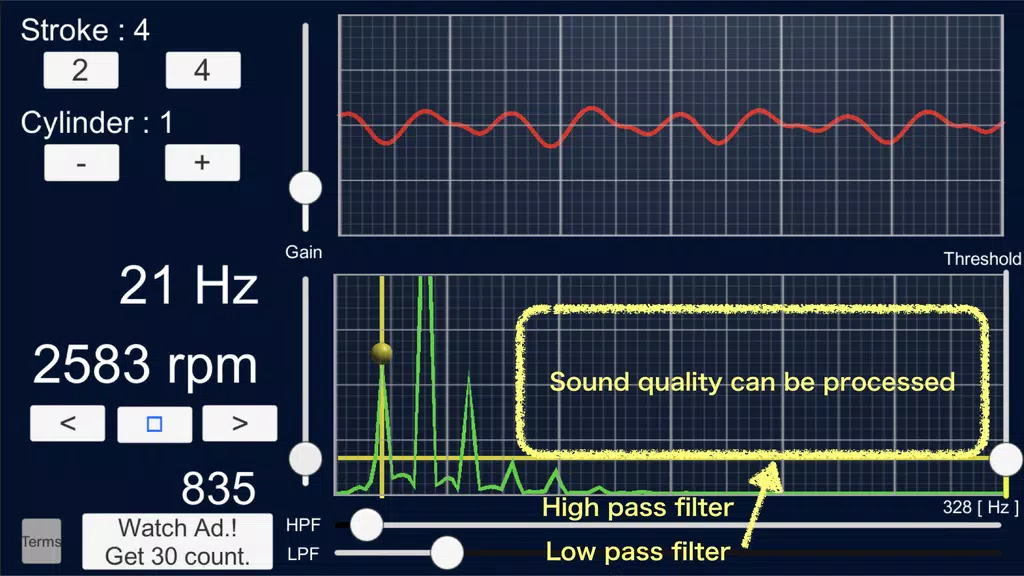 Engine Sound Analyzer:RPM Calc Screenshot 3