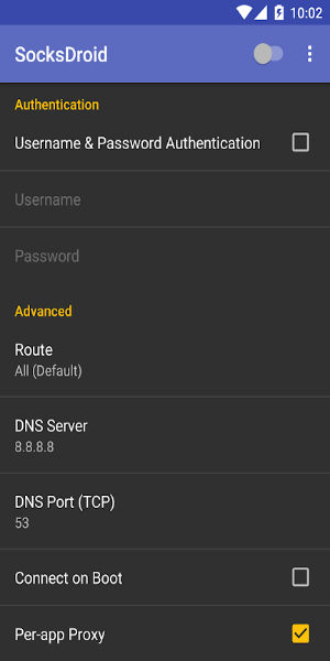 SocksDroid Capture d'écran 1