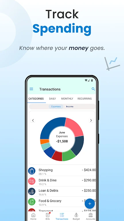 Bill Payment Organizer, Budget Capture d'écran 3