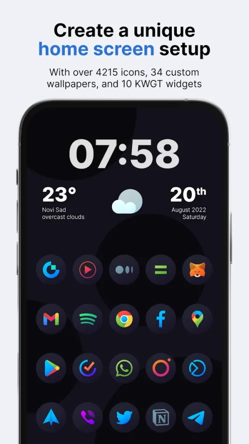 Hera Dark: Circle Icon Pack 스크린샷 0