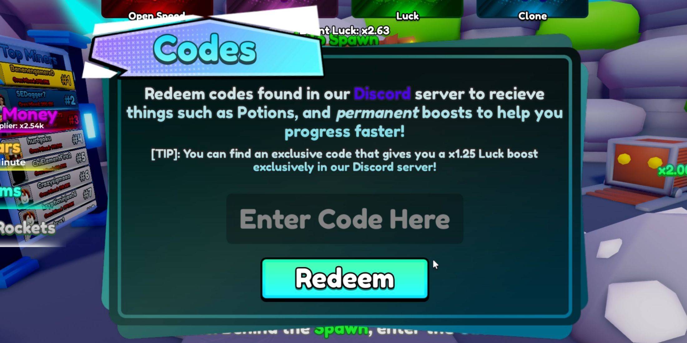 Redeeming Codes Image