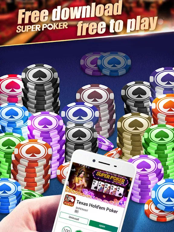 Super Texas Poker--Best Free Texas Hold’em poker Capture d'écran 0