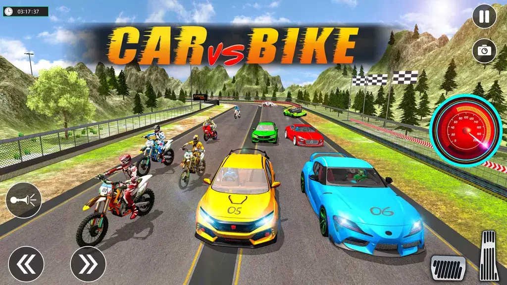 Sports Car vs Bike Racing ဖန်သားပြင်ဓာတ်ပုံ 0